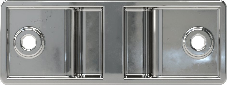 Panel Asma Braketi, 1-1/4" Maksimum Kalınlık için, Krom Kaplı Çinko, 4" x 1-1/2"