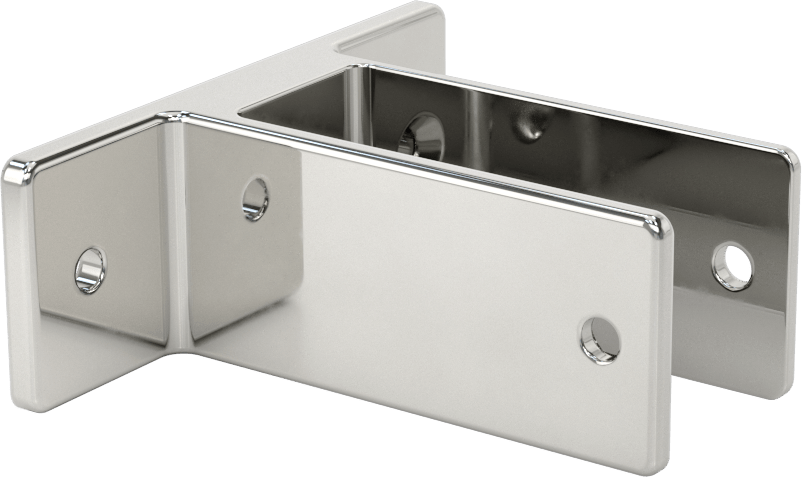Panel Asma Braketi, 1-1/4" Maksimum Kalınlık için, Krom Kaplı Çinko, 4" x 1-1/2"
