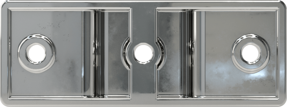 Panel Asma Braketi, 1-1/4" Maksimum Kalınlık için, Krom Kaplı Çinko, 4" x 1-1/2"