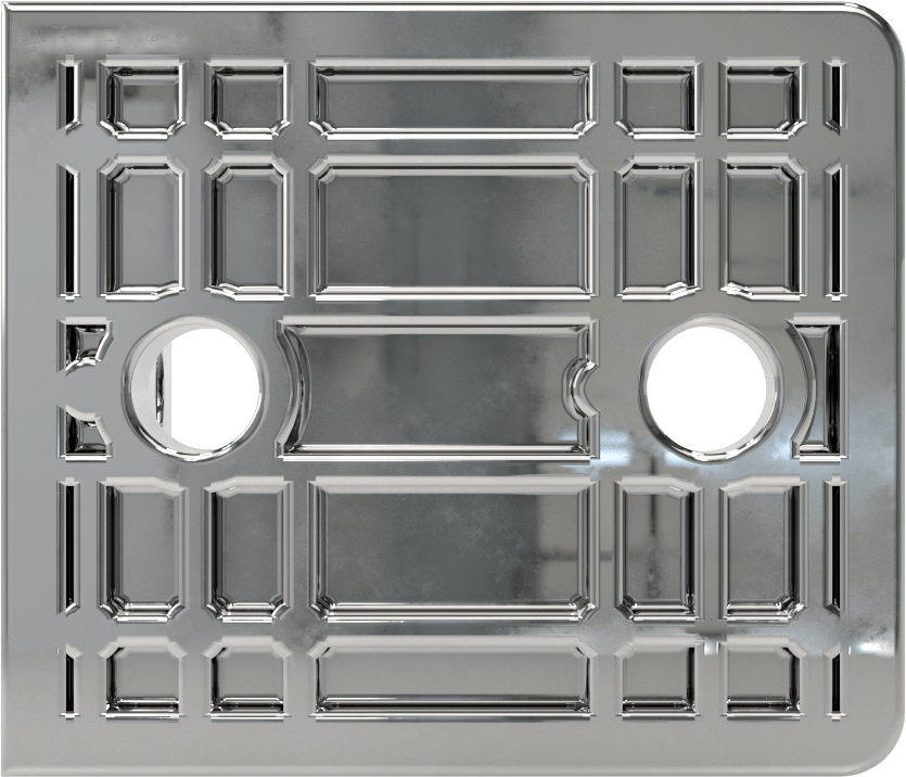 Panel Asma Braketi, 1/2" Maksimum Kalınlık için, Krom Kaplı Çinko, 1-3/4" x 1-1/2"