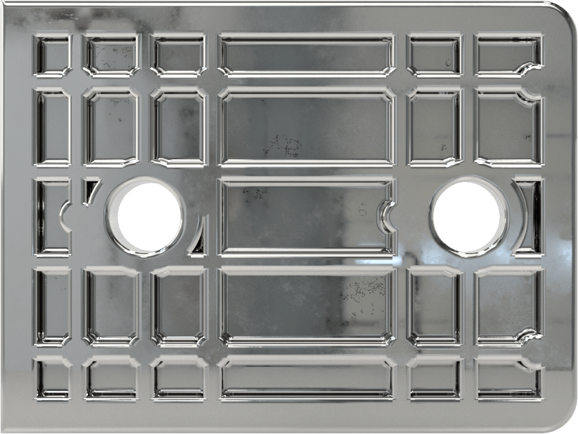 Panel Asma Braketi, 3/4" maksimum kalınlık için, Krom Kaplı Çinko, 2" x 1-1/2"