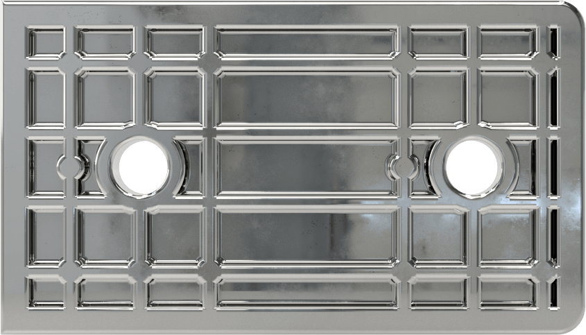 Panel Asma Braketi, 1" Maksimum Kalınlık için, Krom Kaplı Çinko, 2-5/8" x 1-1/2"