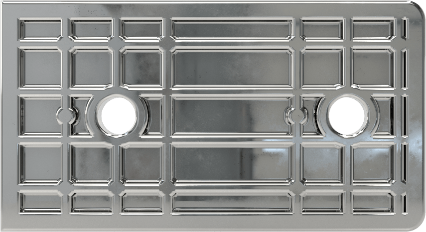 Panel Asma Braketi, 1-1/4" Maksimum Kalınlık için, Krom Kaplı Çinko, 2-3/4" x 1-1/2"