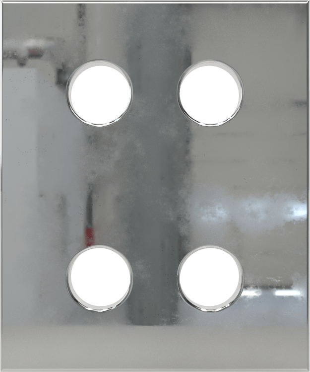 Panel Asma Braketi, 1" Maksimum Kalınlık için, Krom Kaplı Çinko, 1-1/4" x 1-1/2"