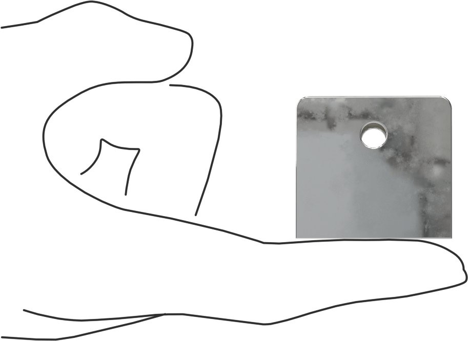 Panel Asma Braketi, 1" Maksimum Kalınlık için, Krom Kaplı Çinko, 1-1/4" x 1-1/2"