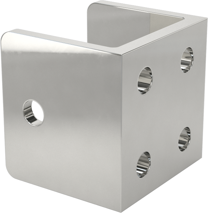 Panel Asma Braketi, 1-1/4" Maksimum Kalınlık için, Krom Kaplı Çinko, 1-1/2" x 1-1/2"