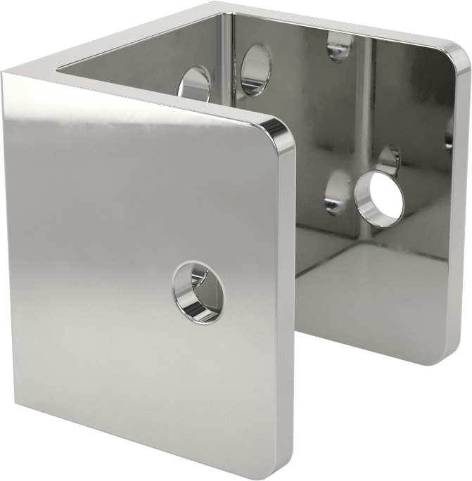 Panel Asma Braketi, 1-1/4" Maksimum Kalınlık için, Krom Kaplı Çinko, 1-1/2" x 1-1/2"