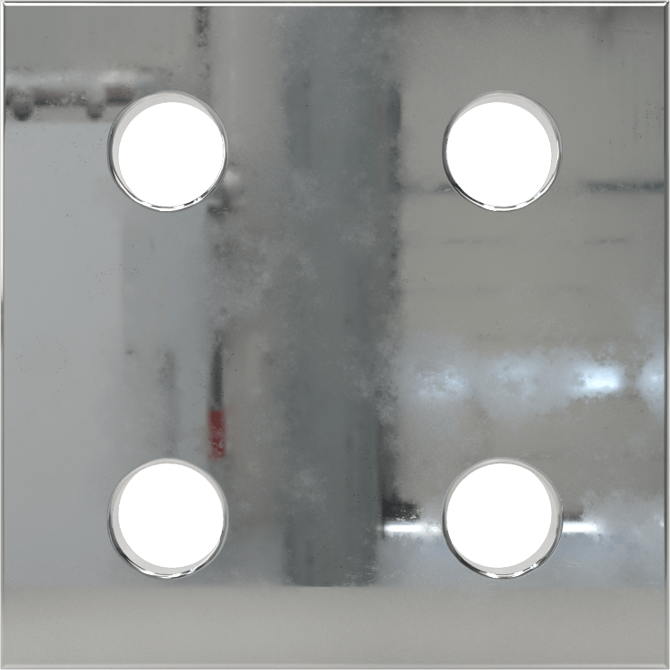 Panel Asma Braketi, 1-1/4" Maksimum Kalınlık için, Krom Kaplı Çinko, 1-1/2" x 1-1/2"