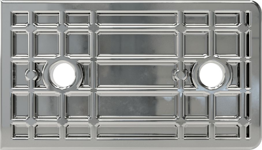 Panel Asma Braketi, 1" Maksimum Kalınlık için, Krom Kaplı Çinko, 2-5/8" x 1-1/2"