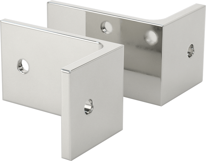 Panel Asma Braketi, Her Kalınlıkta, Krom Kaplı Çinko, 2-1/2" Çıkıntı