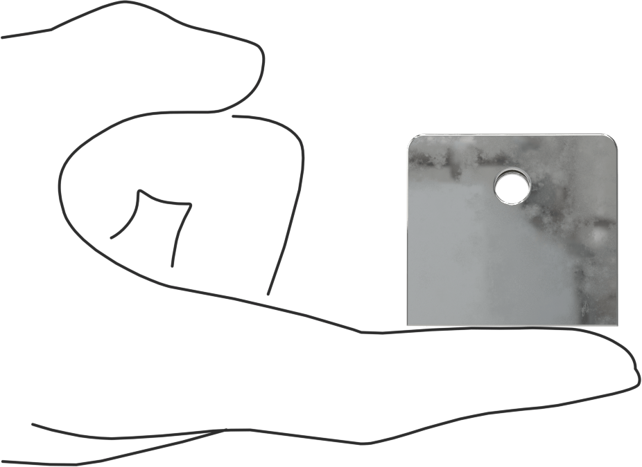 Panel Asma Braketi, 1/2" Maksimum Kalınlık için, Krom Kaplı Çinko, 3/4" x 1-1/2"