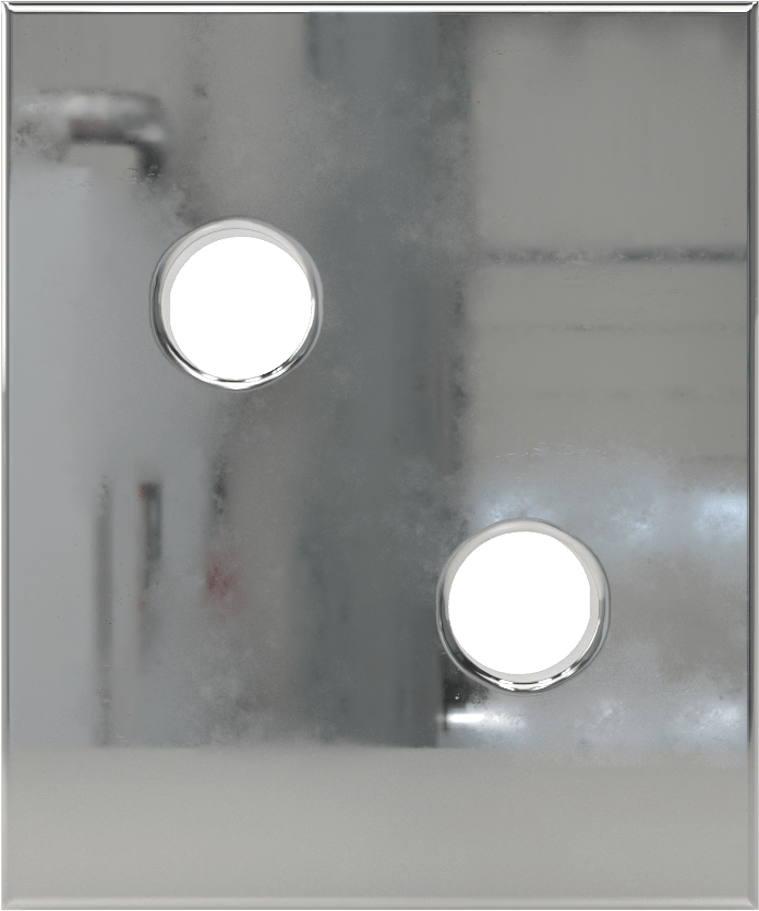Panel Asma Braketi, 1" Maksimum Kalınlık için, Krom Kaplı Çinko, 1-1/4" x 1-1/2"
