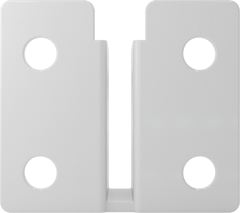 Panel Asma Braketi, 1/4" Maksimum Kalınlık için, Toz Boyalı Alüminyum, 2-1/4" x 2"