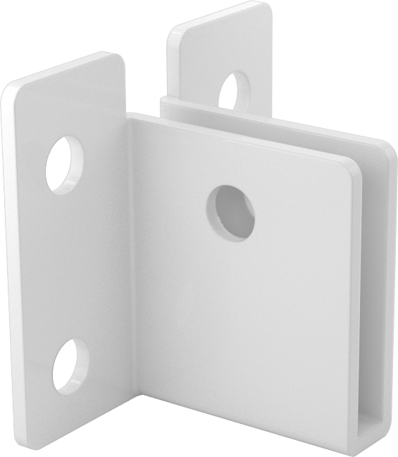 Panel Asma Braketi, 1/4" Maksimum Kalınlık için, Toz Boyalı Alüminyum, 2-1/4" x 2"
