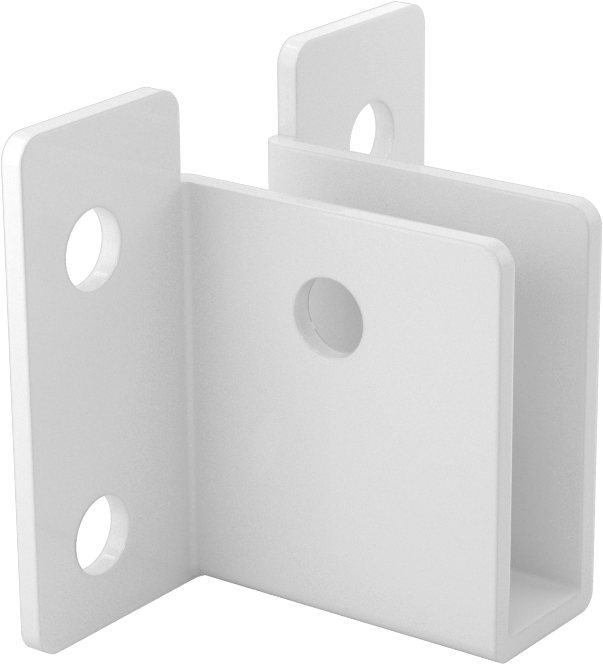 Panel Asma Braketi, 1/2" Maksimum Kalınlık için, Toz Boyalı Alüminyum, 2-1/2" x 2"