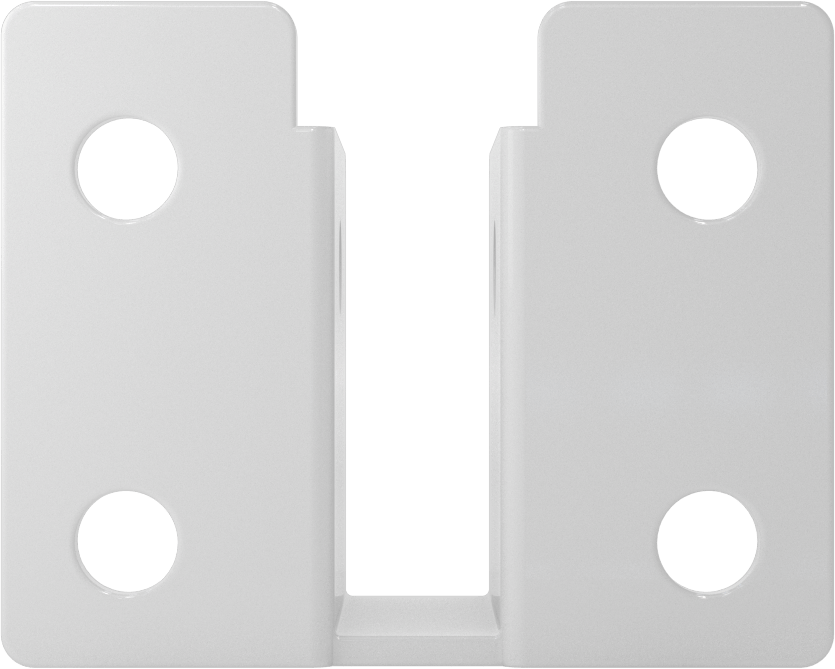 Panel Asma Braketi, 1/2" Maksimum Kalınlık için, Toz Boyalı Alüminyum, 2-1/2" x 2"