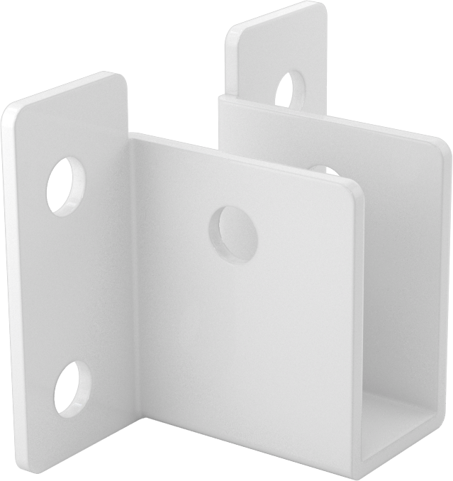 Panel Asma Braketi, 3/4" maksimum kalınlık için, Toz Boyalı Alüminyum, 2-3/4" x 2"