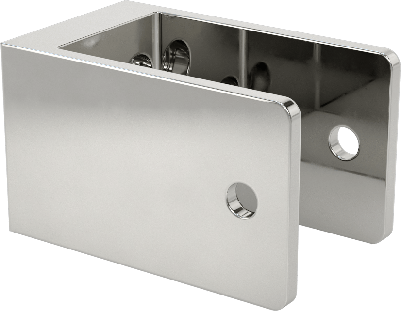 Panel Asma Braketi, 1-1/4" Maksimum Kalınlık için, Krom Kaplı Çinko, 1-1/2" x 1-1/2"