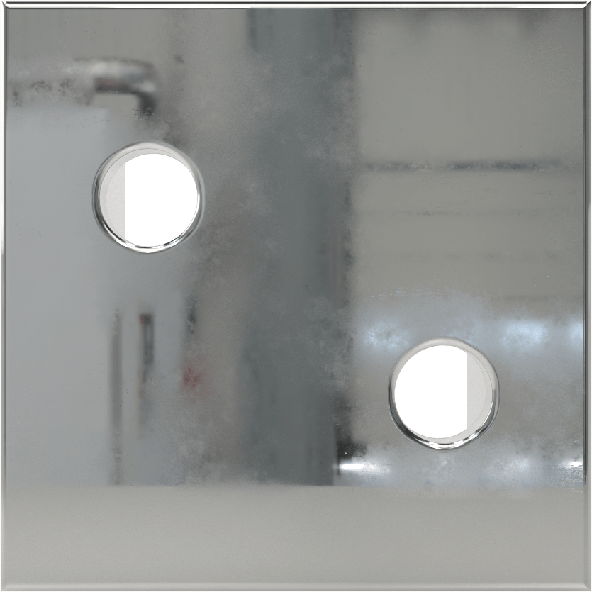 Panel Asma Braketi, 1-1/4" Maksimum Kalınlık için, Krom Kaplı Çinko, 1-1/2" x 1-1/2"
