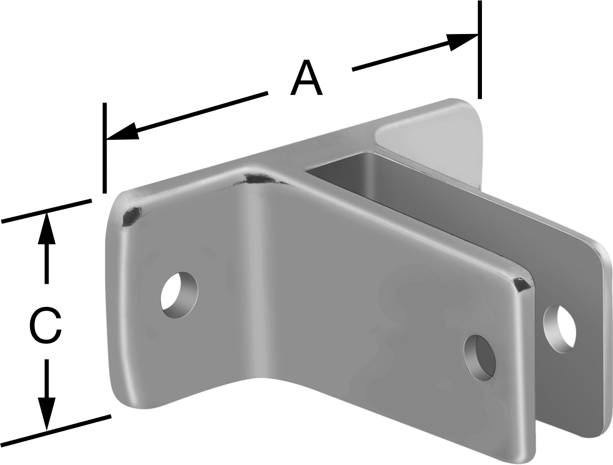 Panel Asma Braketi, 1/2" Maksimum Kalınlık için, 304 Paslanmaz Çelik, 2-3/4" x 1-1/2"