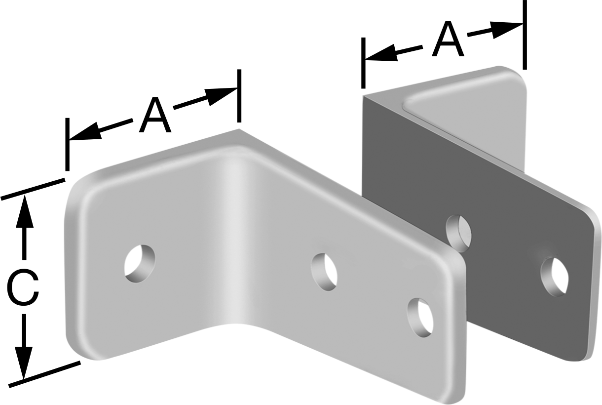 Panel Asma Braketi, Her Kalınlıkta, Alüminyum, 2-1/2" Çıkıntı