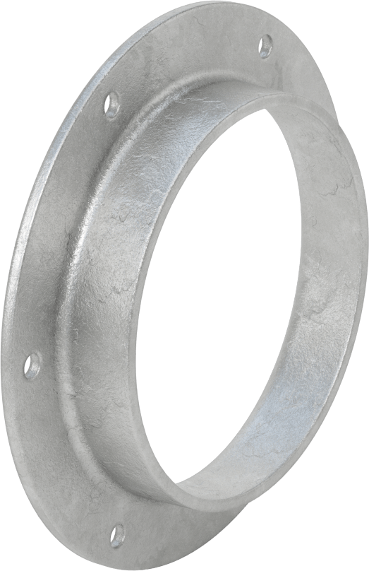 Galvanizli Çelik Kanal Flanşı, Montaj Delikleri ile, Kanal Boyutu 4-1/2, 4-17/32" Dişi İç Çap