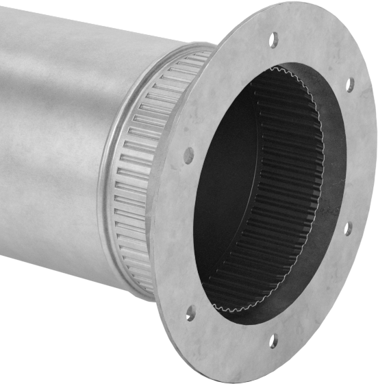 Galvanizli Çelik Kanal Flanşı, Montaj Delikleri ile, Kanal Boyutu 6, 6-1/8" Dişi İç Çap
