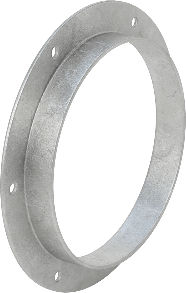 Galvanizli Çelik Kanal Flanşı, Montaj Delikleri ile, Kanal Boyutu 8, 8-1/8" Dişi İç Çap