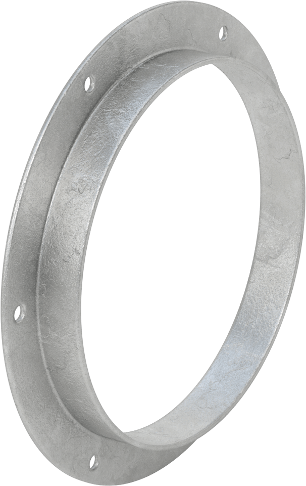 Galvanizli Çelik Kanal Flanşı, Montaj Delikleri ile, Kanal Boyutu 9, 9-1/8" Dişi İç Çap