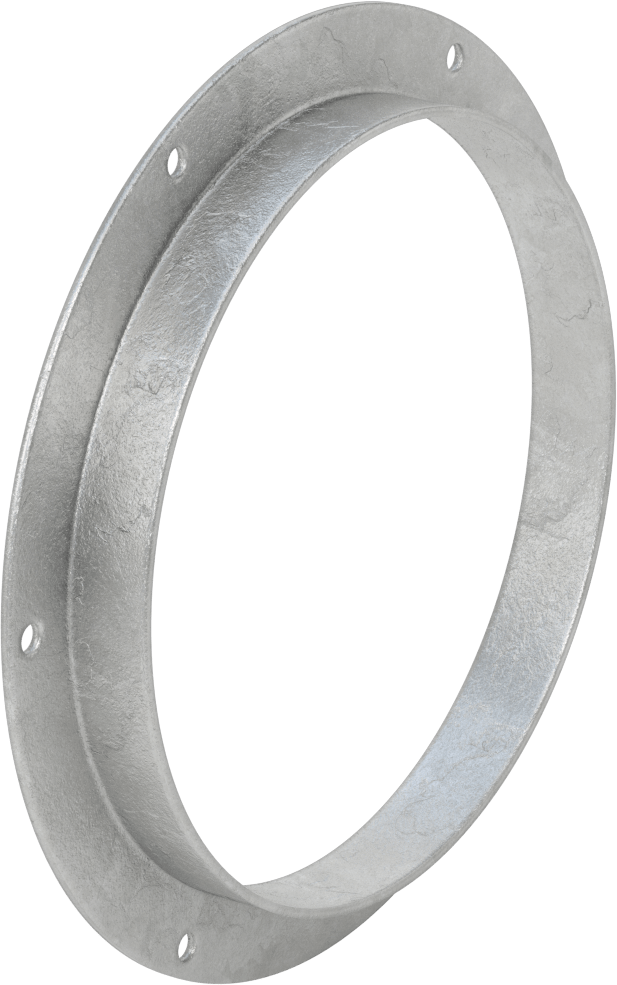 Galvanizli Çelik Kanal Flanşı, Montaj Delikleri ile, Kanal Boyutu 10, 10-1/8" Dişi İç Çap