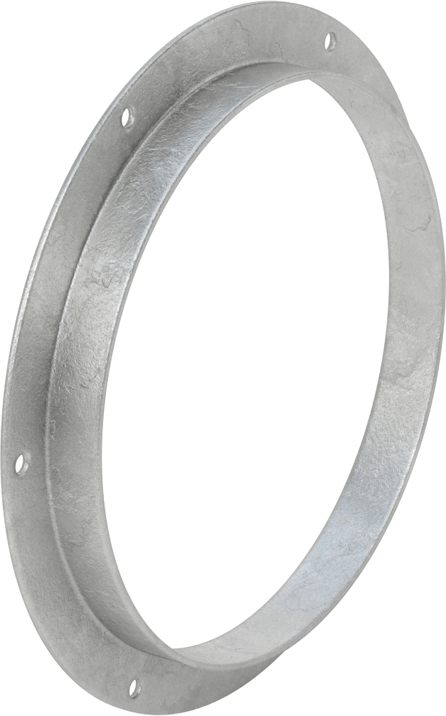 Galvanizli Çelik Kanal Flanşı, Montaj Delikleri ile, Kanal Boyutu 11, 11-1/8" Dişi İç Çap