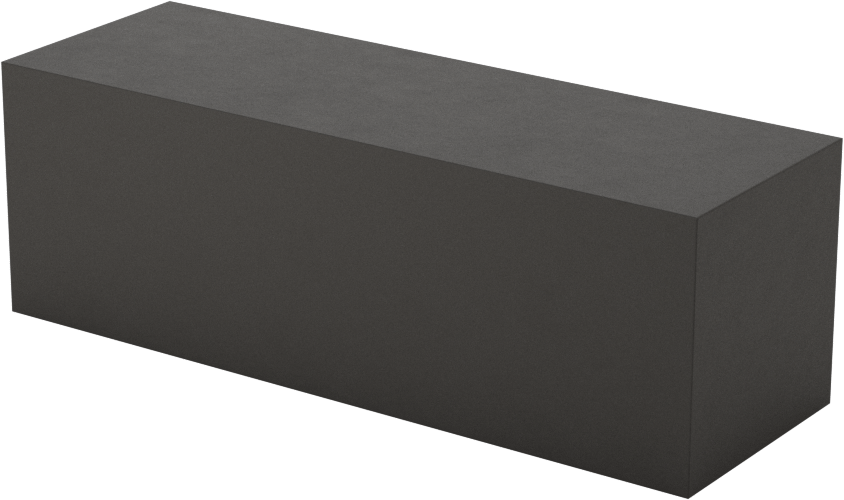 İletken Grafit Çubuk, 1“ Kalınlık x 1” Genişlik, 3" Uzunluk