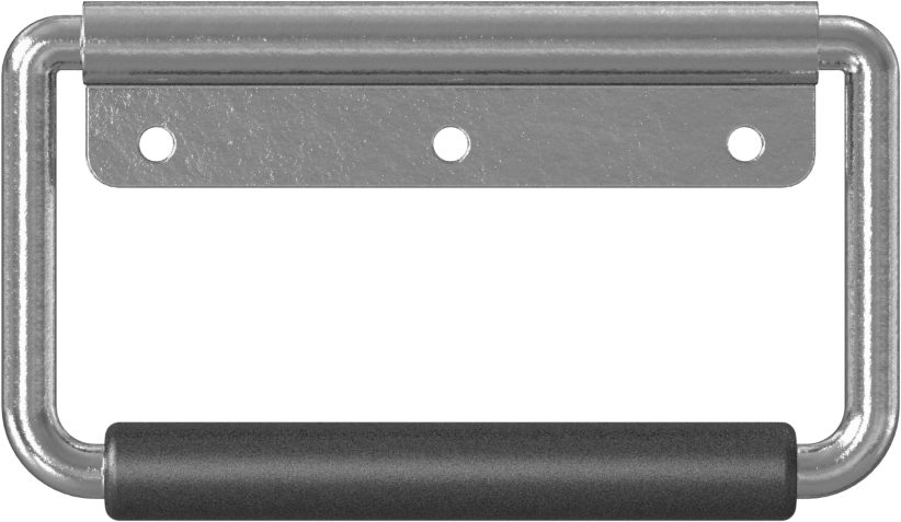 Montaj Plakalı Katlanabilir Yuvarlak Çekme Kolu, Yaylı, 300 Paslanmaz Çelik, 4-1/2" Tutamak Genişliği, 2-13/16" Çıkıntı