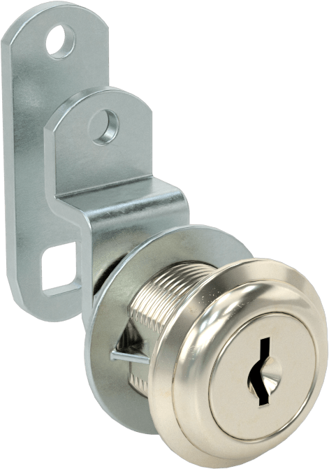 Çinko Anahtarlı Kam Kilidi, Nikel Kaplı, #C441A Anahtarı, 5/8" Maksimum Kalınlık için, Saat Yönünde