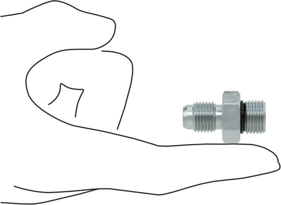 Çelik Boru için 30 Derece Genişletilmiş Bağlantı Parçası, Erkek Adaptör, 3/8“ Boru Dış Çapı x 9/16”-18 Boru