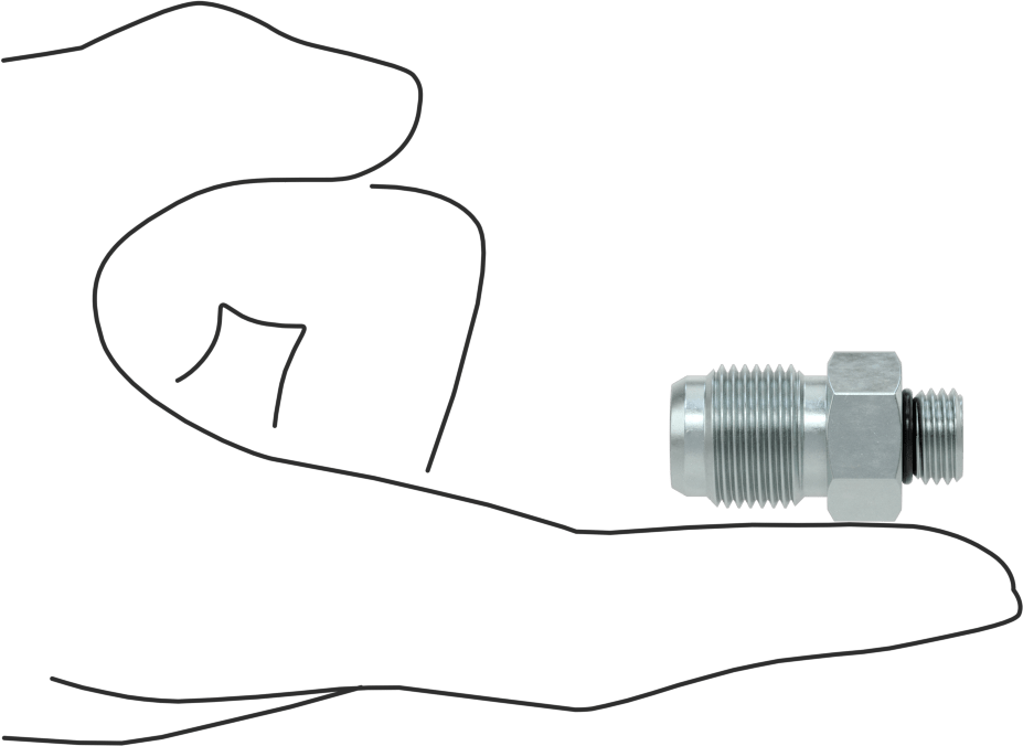 Çelik Boru için 30 Derece Genişletilmiş Bağlantı Parçası, Erkek Adaptör, 3/8“ Dış Çaplı Boru x 7/16”-20 Boru için