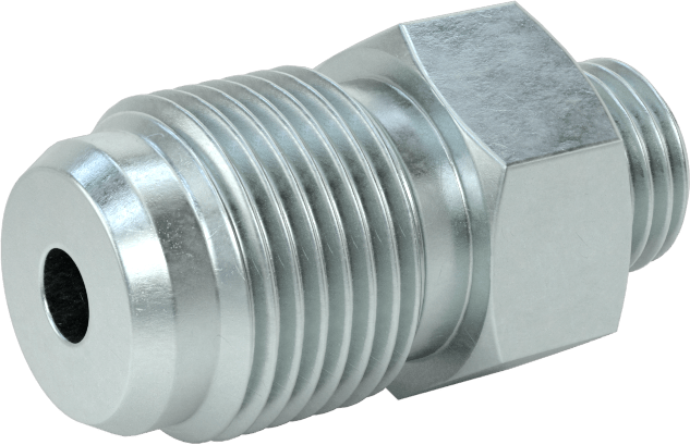 Çelik Boru için 30 Derece Genişletilmiş Bağlantı Parçası, Erkek Adaptör, 3/8“ Dış Çaplı Boru x 7/16”-20 Boru için