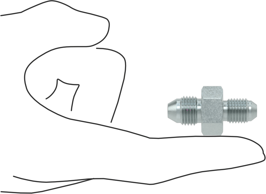 Çelik Boru için 30 Derece Genişletilmiş Bağlantı Parçası, 3/8" Dış Çaplı Boru için Erkek Adaptör, 30 Derece x 37 Derece Tüp