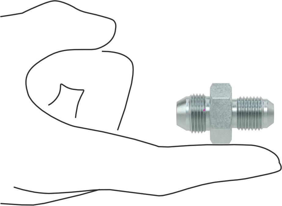 Çelik Boru için 30 Derece Genişletilmiş Bağlantı Parçası, 1/2" Dış Çaplı Boru için Erkek Adaptör, 30 Derece x 37 Derece Tüp