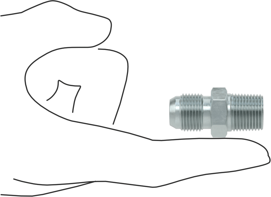 Çelik Boru için 30 Derece Genişletilmiş Bağlantı Parçası, Erkek Adaptör, 1/2" Boru Dış Çapı x 3/8 BSPT Boru için