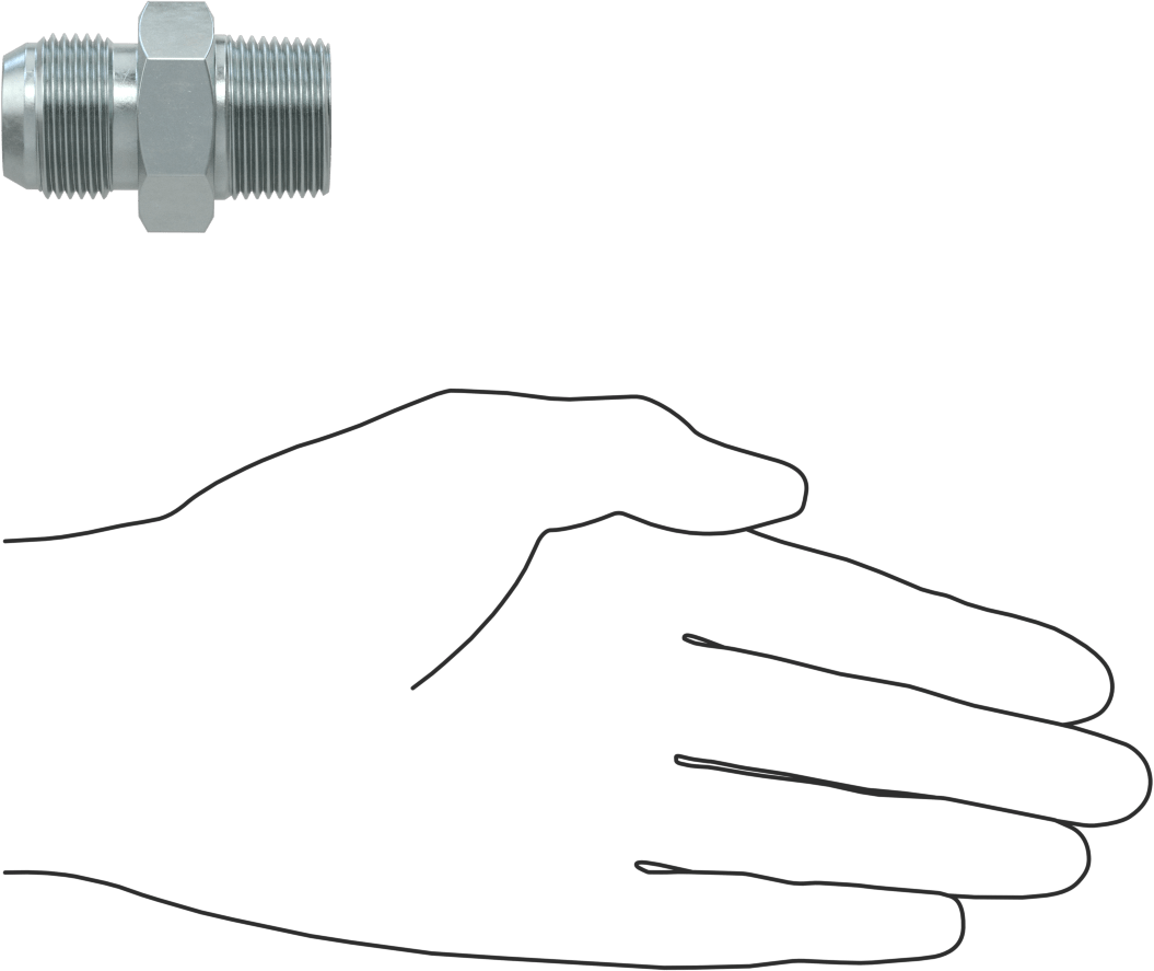 Çelik Boru için 30 Derece Genişletilmiş Bağlantı Parçası, Erkek Adaptör, 7/8" boru dış çapı x 3/4 BSPT boru için