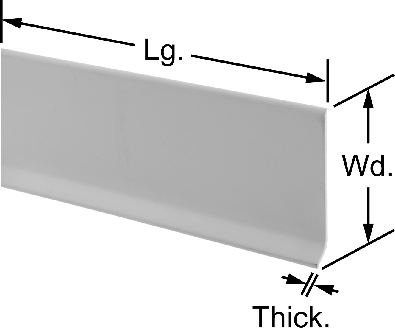 Yapıştırmalı Plastik Duvar Tabanı, 4" Genişlik x 120 Fit Uzunluk