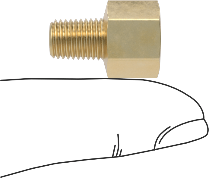 Orta Basınçlı Pirinç Dişli Boru Bağlantı Elemanı, Düz Adaptör, 1/16 BSPT Dişi x 1/16 NPT Erkek