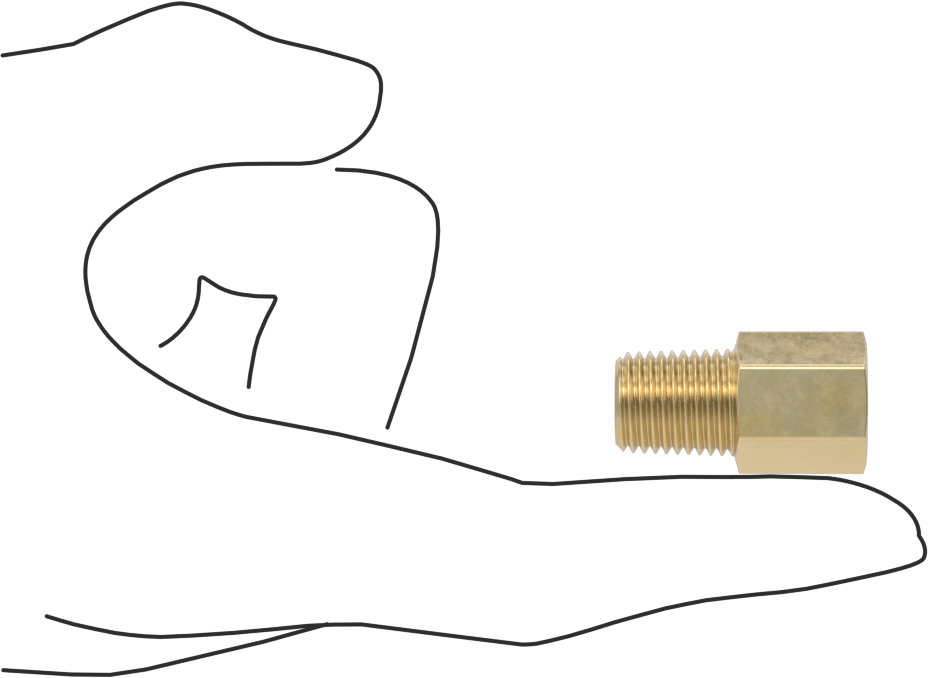 Orta Basınçlı Pirinç Dişli Boru Bağlantı Elemanı, Düz Adaptör, 1/4 BSPT Dişi x 1/4 NPT Erkek