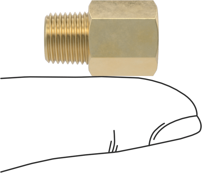 Orta Basınçlı Pirinç Dişli Boru Bağlantı Elemanı, Düz Adaptör, 1/8 BSPP Dişi x 1/8 NPT Erkek
