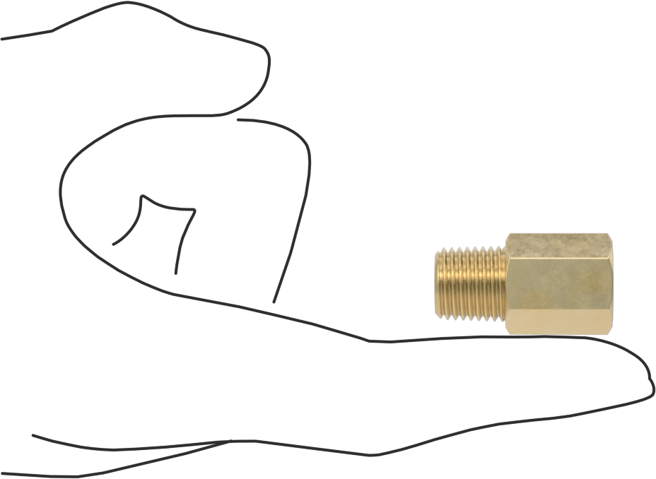 Orta Basınçlı Pirinç Dişli Boru Bağlantı Elemanı, Düz Adaptör, 1/4 BSPP Dişi x 1/4 NPT Erkek