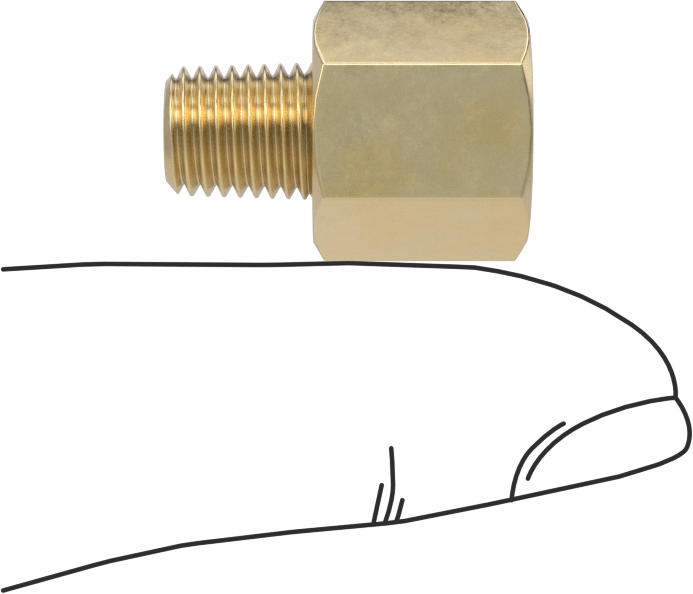 Orta Basınçlı Pirinç Dişli Boru Bağlantı Elemanı, Düz Adaptör, 1/16 NPT Dişi x 1/16 BSPT Erkek