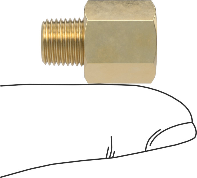 Orta Basınçlı Pirinç Dişli Boru Bağlantı Elemanı, Düz Adaptör, 1/8 NPT Dişi x 1/8 BSPT Erkek