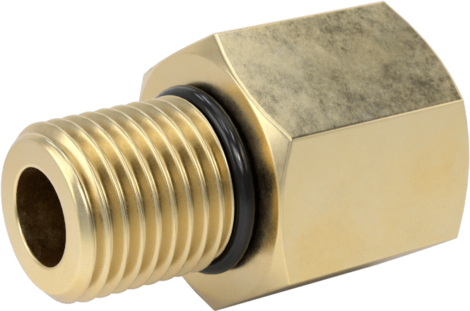 Orta Basınçlı Pirinç Dişli Boru Bağlantı Elemanı, Düz Adaptör, 1/4 NPT Dişi x 1/4 BSPP Erkek
