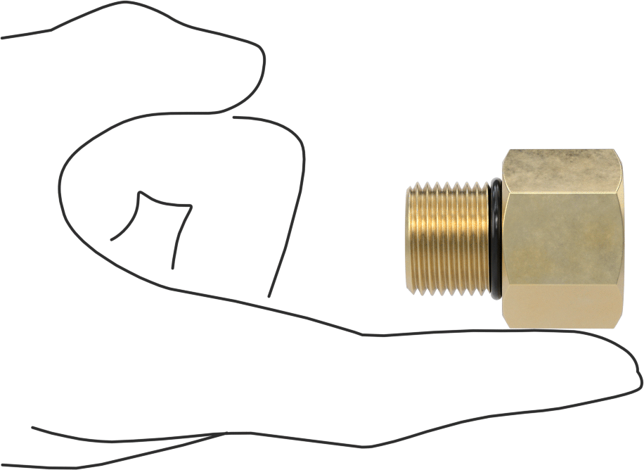 Orta Basınçlı Pirinç Dişli Boru Bağlantı Elemanı, Düz Adaptör, 1/2 NPT Dişi x 1/2 BSPP Erkek